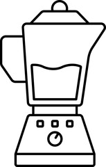 Mixer Grinder Icon In Black Line Art.