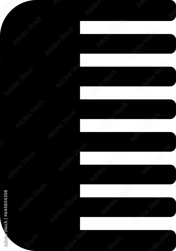 Sticker vector illustration of glyph comb icon.