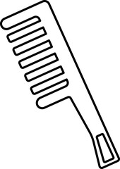 Isolated Hair Comb Icon in Thin Line Art.