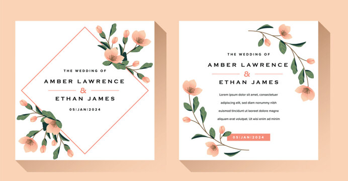 Floral Botanical Wedding Invitation Design