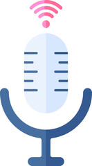Microphone Icon In Blue Color.