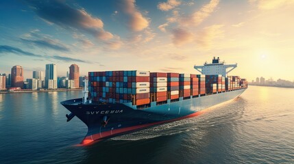 Transportation and logistics. Global business logistics import export and container cargo freight ship, cargo plane, transportation industry concept.