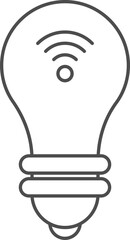 Smart Bulb Icon In Black Outline.
