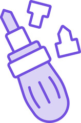 Screwdriver Icon In Purple And White Color.