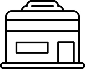 Cosmetic Or Salon Shop Icon In Black Line Art.