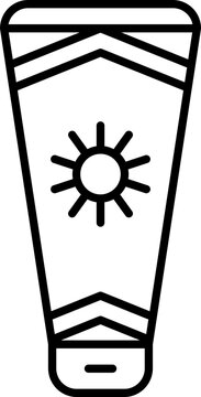 recommend clip art: Sunscreen Icon In Black Line Art.