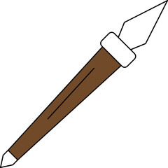 Javelin Icon In Brown And White Color.