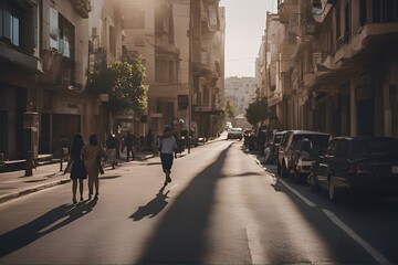 Naklejka premium cinematic illustration of streets in Lebanon. the image is generated using the generative ai tool