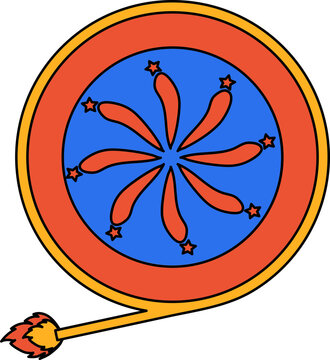 Colorful Ground Chakkar Firecracker Icon.