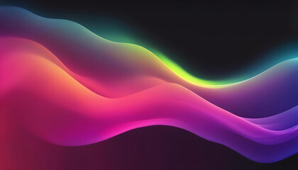 Colorful streamlined wave neon art background Generative AI