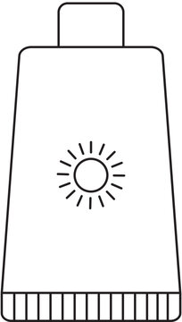 recommend clip art: Vector Illustration of Sunscreen Tube in Thin Line Art.