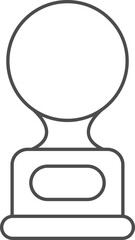 Cricket Trophy Icon In Black Outline.