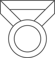 Medal Icon In Black Line Art.