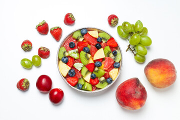 Tasty and healthy nutrition concept - fruit salad