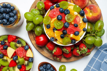 Tasty and healthy nutrition concept - fruit salad