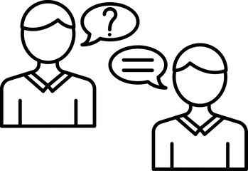 User Communication Icon In Black Outline.