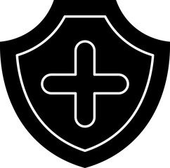 Fototapeta premium Medical Shield Icon B&W Color.