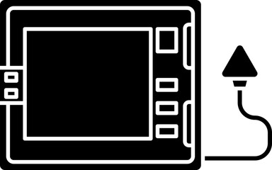 Microwave Icon In B&W Color.