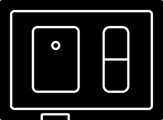 Outlet Switch Icon In B&W Color.