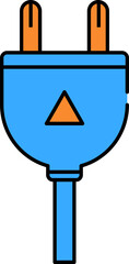 Electric Plug Icon In Blue And Orange Color.