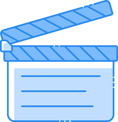 Flat Style Clapper Blue Icon.
