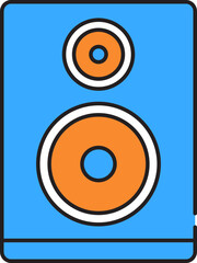Speaker Icon In Blue And Orange Color.