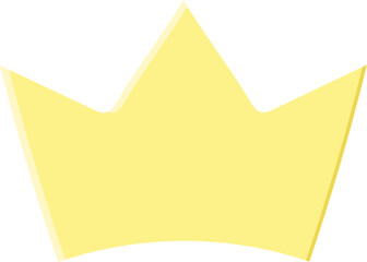 Yellow Crown Icon In Paper Cut.