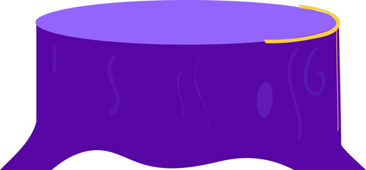 Circular Table Element In Purple Color.