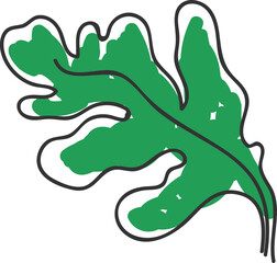 Creative Leaf Element In White And Green Color.