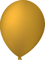 Glossy Balloon Element In Golden Color.