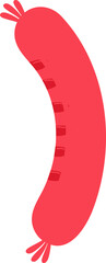 Sausage Element In Red Color.