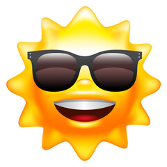 sun with sunglasses