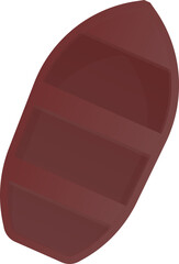 Top View Of Wood Boat Icon In Brown Color.