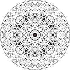 Circular Pattern In Form Of Mandala On White Background.