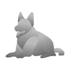 Dog sitting waiting PNG file