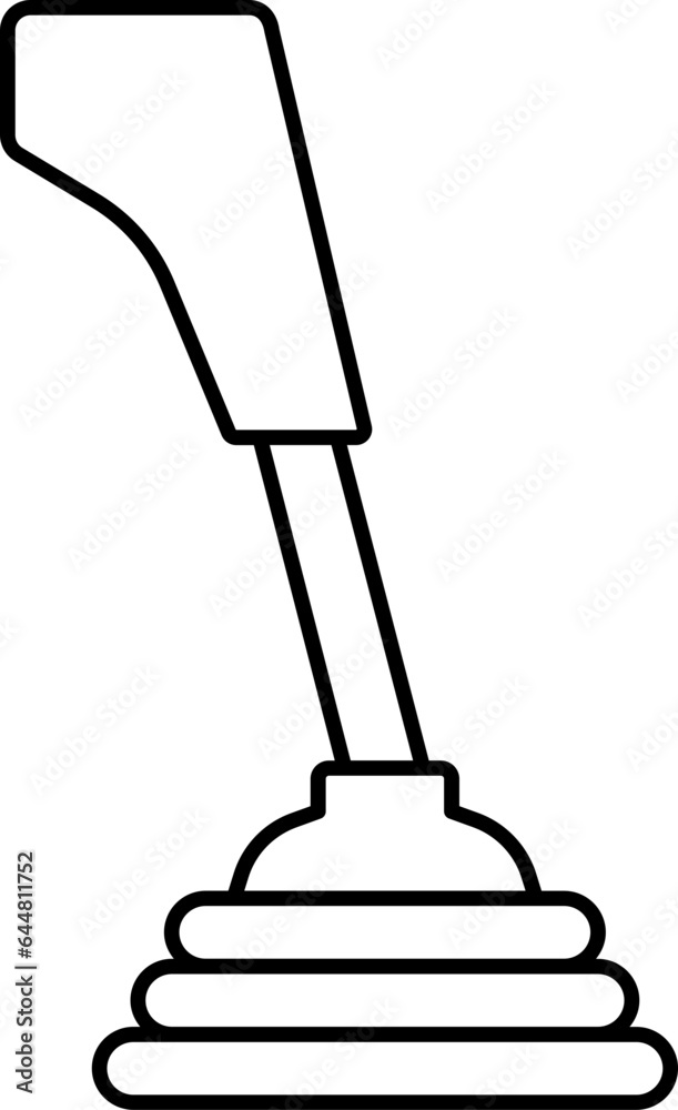 Sticker Gear Stick Icon In Thin Line Art.