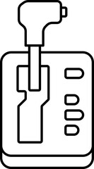 Automatic Gear Lever Icon In Line Art.