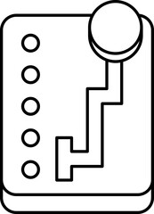 Black Outline Auto Gear Lever Icon Or Symbol.
