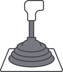 Isolated Manual Gear Stick Icon In Gray And White Color.