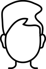 Black Outline Illustration Of Man Face Icon.