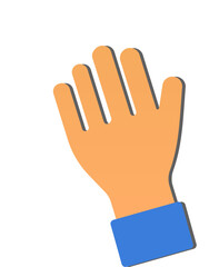 Obraz premium Paper Cut Style Stop Or Open Hand Orange And Blue Color.