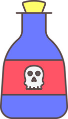 Colorful Poison Bottle Icon.
