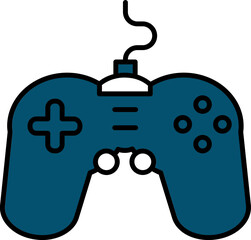 Blue Color Game Pad Icon in Flat Style.