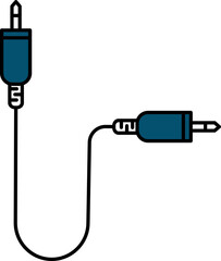 Audio Cable Icon Or Symbol In Blue Color.