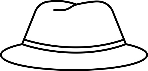 Illustration of Panama or Fedora Cap Icon in Flat Style.