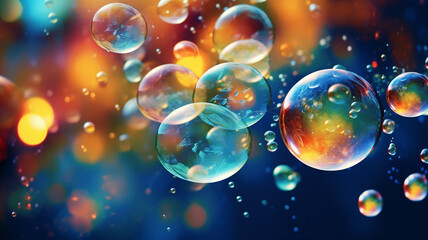 Obraz na płótnie Canvas Multicolored bubbles on a white background