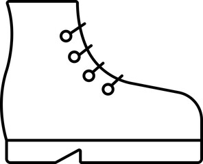 Isolated Shoes Line Art Icon in Flat Style.