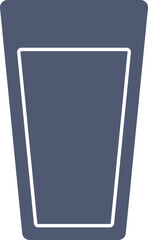 Illustration Of Drink Glass Icon In Blue And White Color.