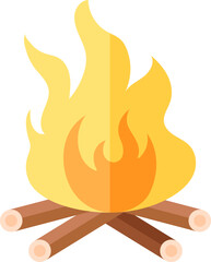 Bonfire Icon Or Symbol In Yellow And Brown Color.