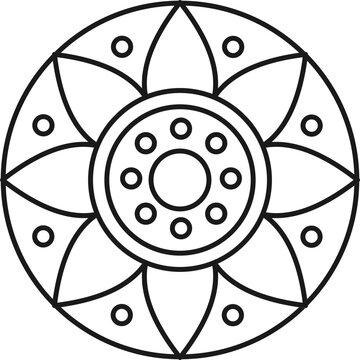 recommend clip art: Black Outline Illustration Of Rangoli Icon Or Symbol.